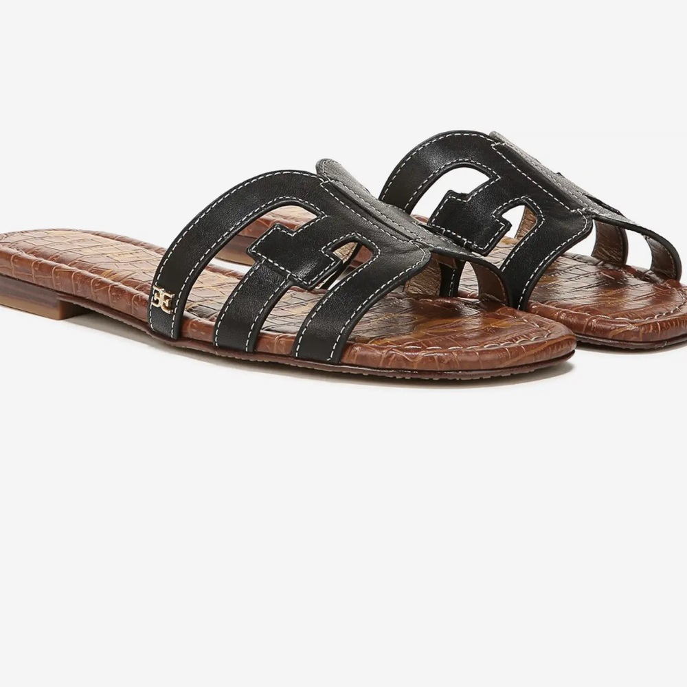 Sam Edelman Black and Brown Slide Sandals
